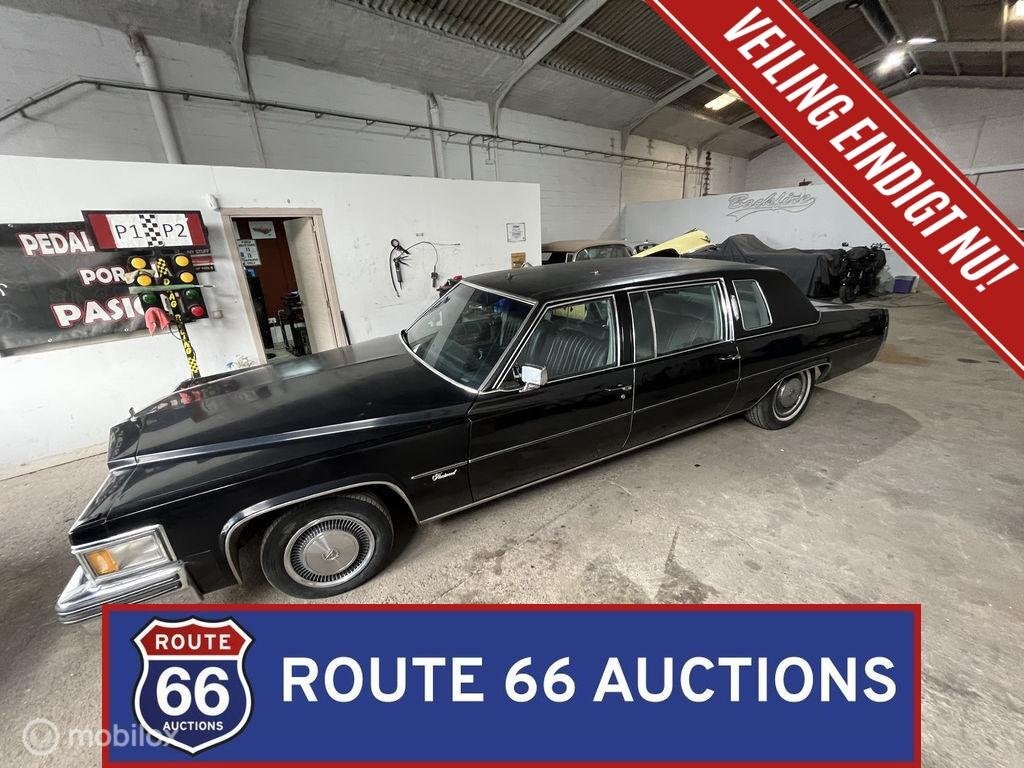 Cadillac Fleetwood Limousine | 1978 | Route 66 Auctions, Cadillac, Zwart, Bedrijf, Handgeschakeld
