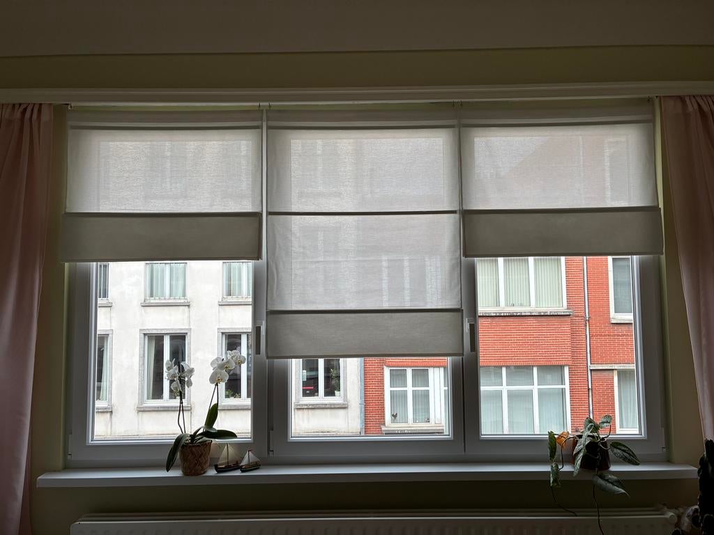 Ikea vouwgordijn RINGBLOMMA, Comme neuf, Linnen, 50 à 100 cm, Blanc