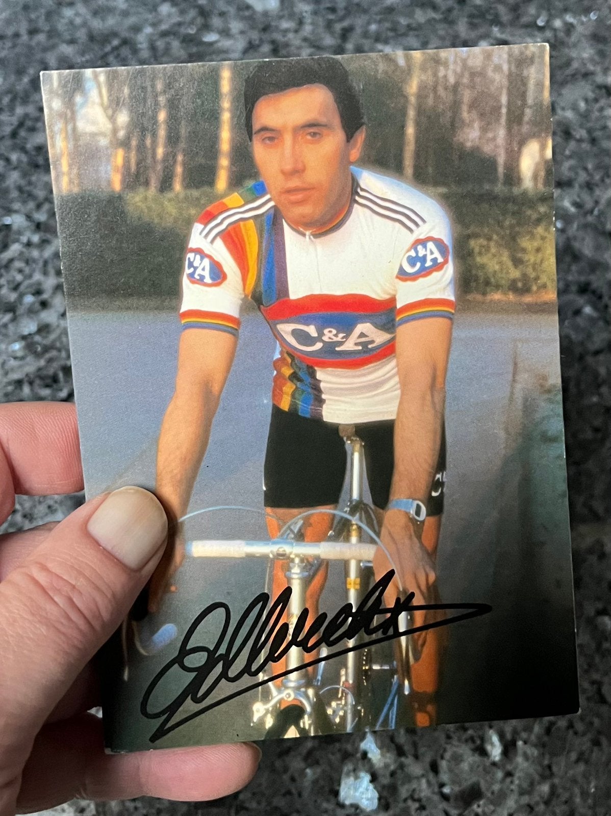 Wielrenner Eddy Merckx gesigneerd, Ophalen, Zo goed als nieuw