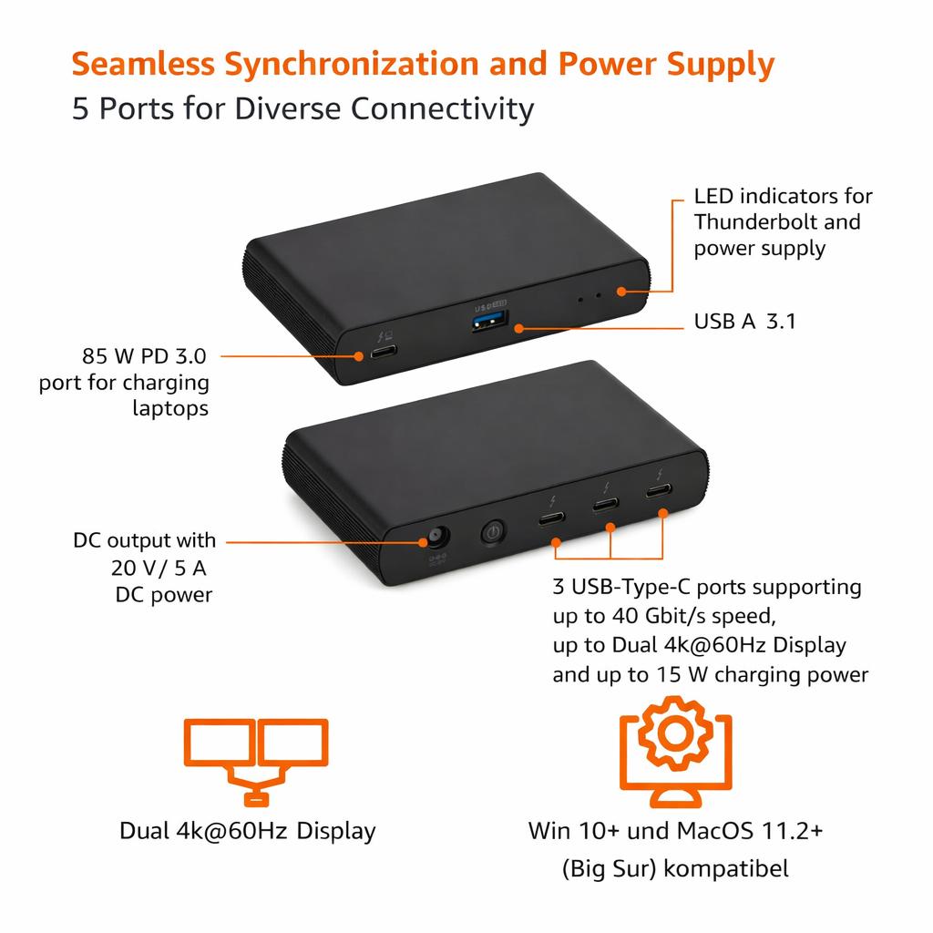 Thunderbolt 4-dockstation, Computers en Software, Dockingstations, Nieuw, Docking station, Laptop, Ophalen of Verzenden