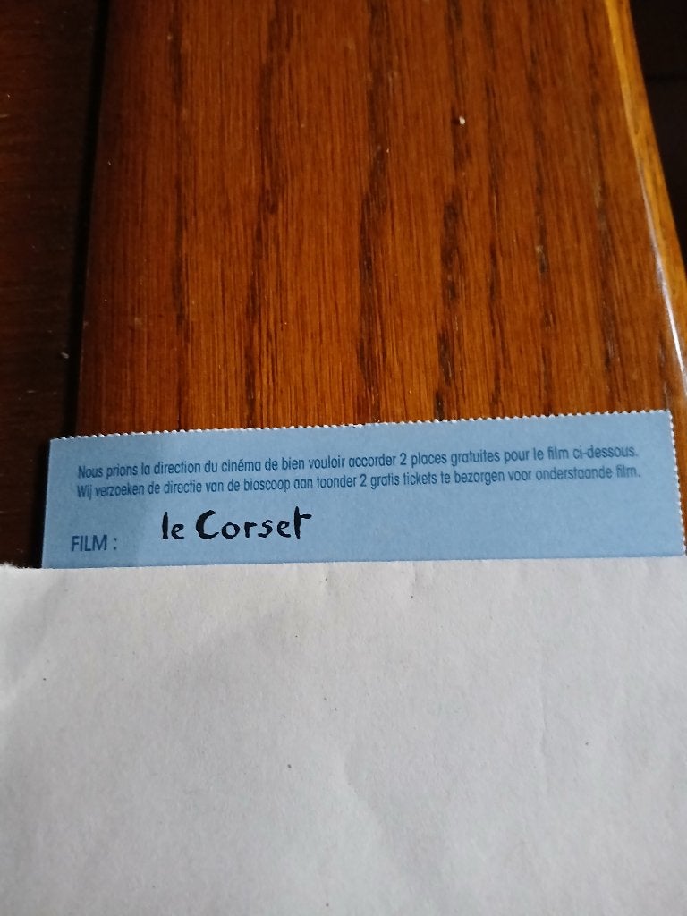 Animatie Le Corset. 2 papieren kaartjes. Bioscoop te kiezen., Twee personen, Overige genres, Vrijkaartje specifieke film