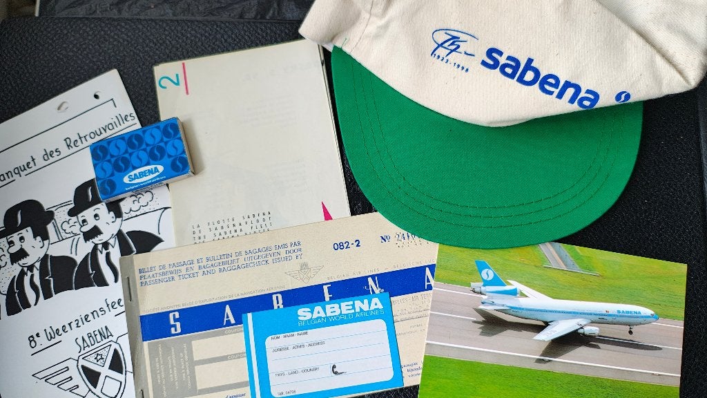 Sabena cap flyermenu luchtvaart België, Verzenden, Gebruikt