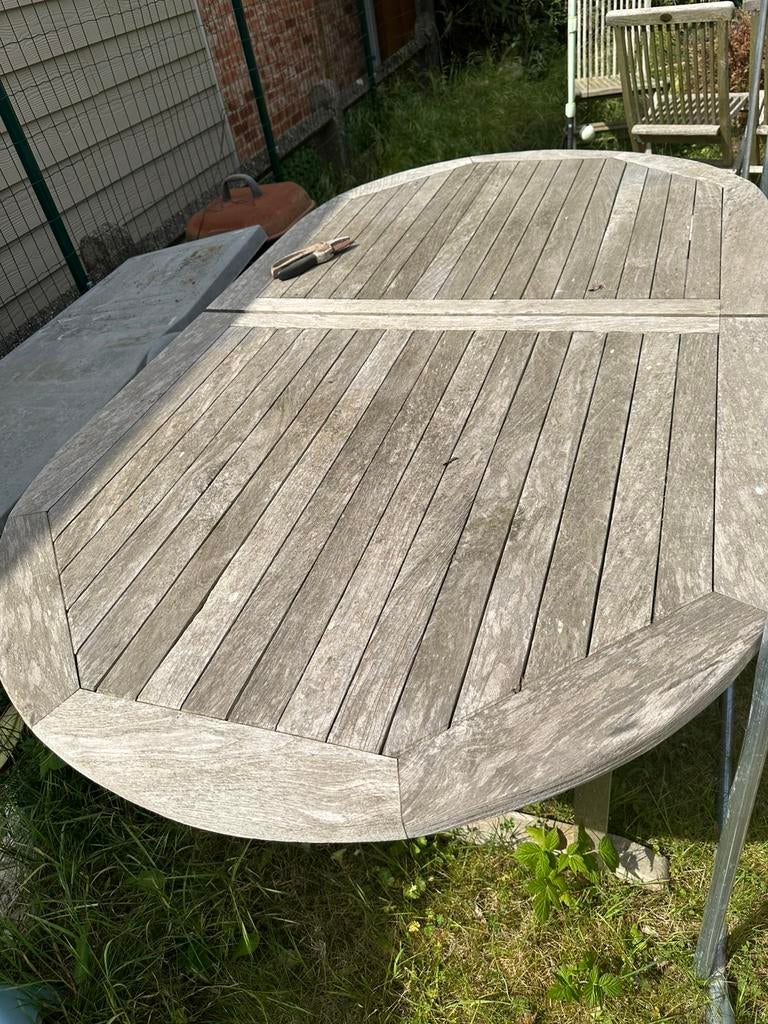 Tuintafel en 5 stoelen gebruikte staat, Tuin en Terras, Ophalen, Gebruikt
