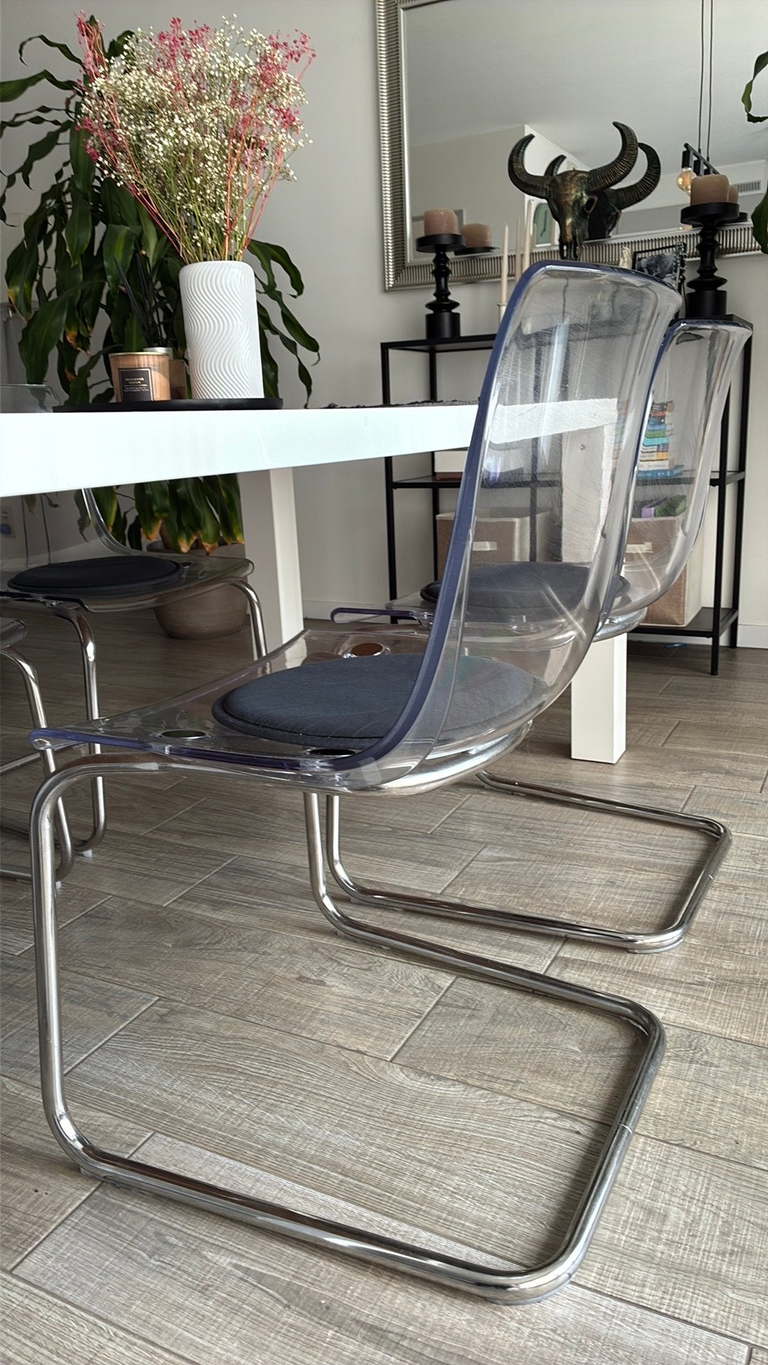 Eettafel , 4 stoel, Huis en Inrichting, Tafels | Eettafels, Ophalen, Gebruikt, Vierkant, 50 tot 100 cm