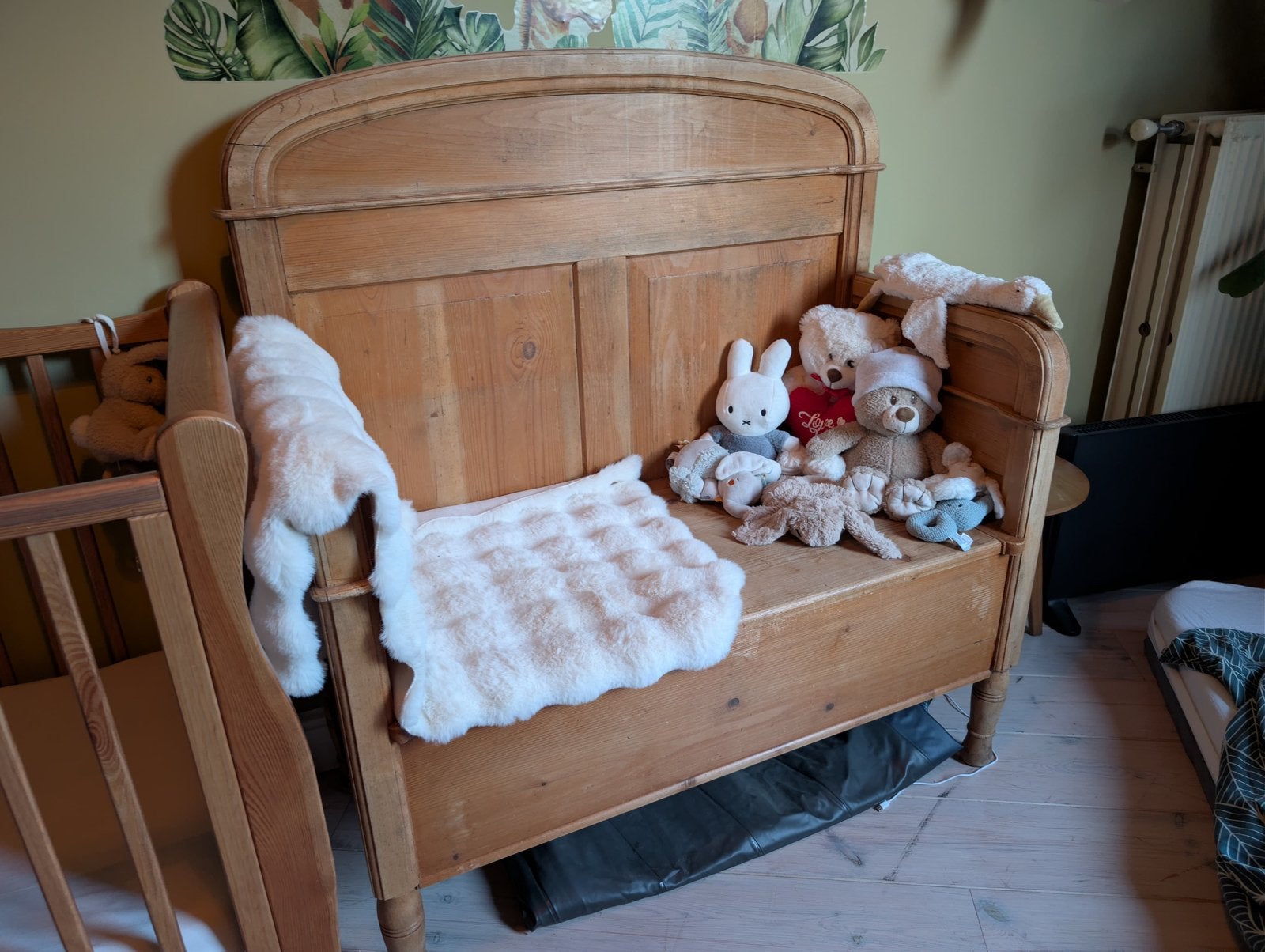 Antiek houten bank 110x55x120 LxBxH, Antiek en Kunst, Ophalen