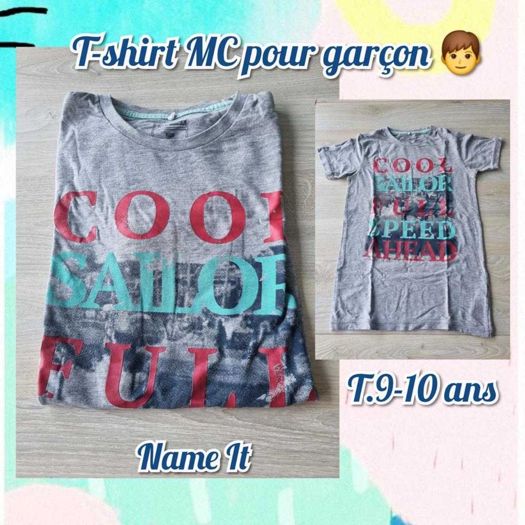 T-shirt MC pour garçon -gris-Name it-T.9-10 ans, Kinderen en Baby's, Kinderkleding | Maat 134, Ophalen of Verzenden, Gebruikt