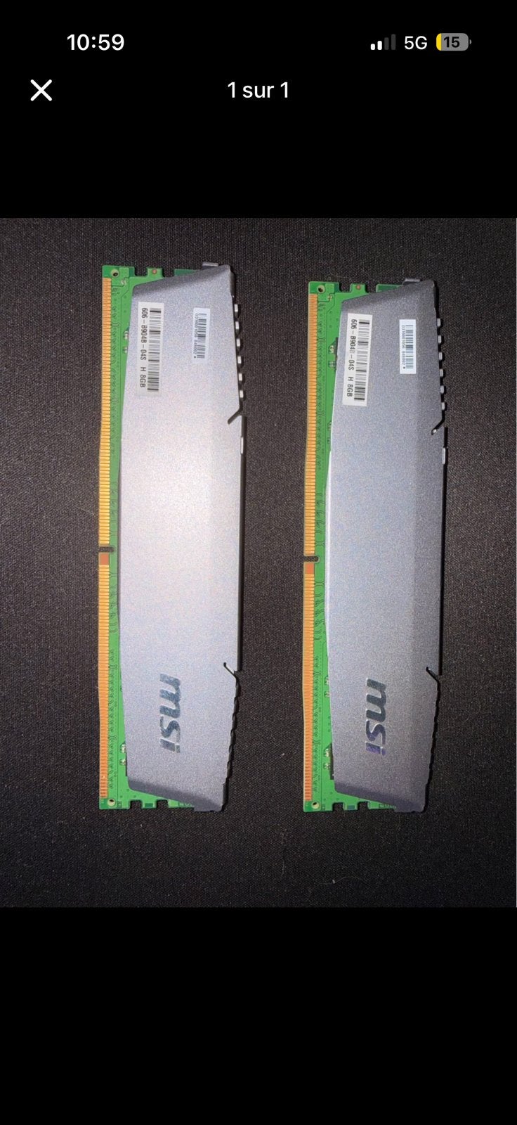 2X8 GB DDR5 MSI, Informatique & Logiciels, Comme neuf, Enlèvement, DDR5, 16 GB