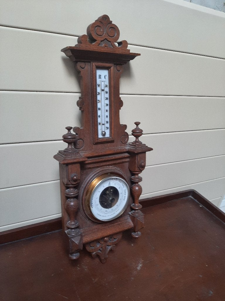 Antieke barometer L Gecele Brugge, Enlèvement, Utilisé, Baromètre