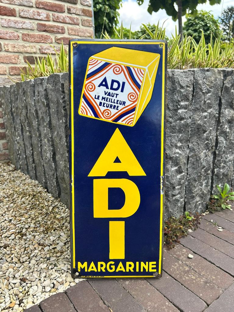 Emaillebord Adi margarine 1932, Verzamelen, Ophalen of Verzenden, Zo goed als nieuw