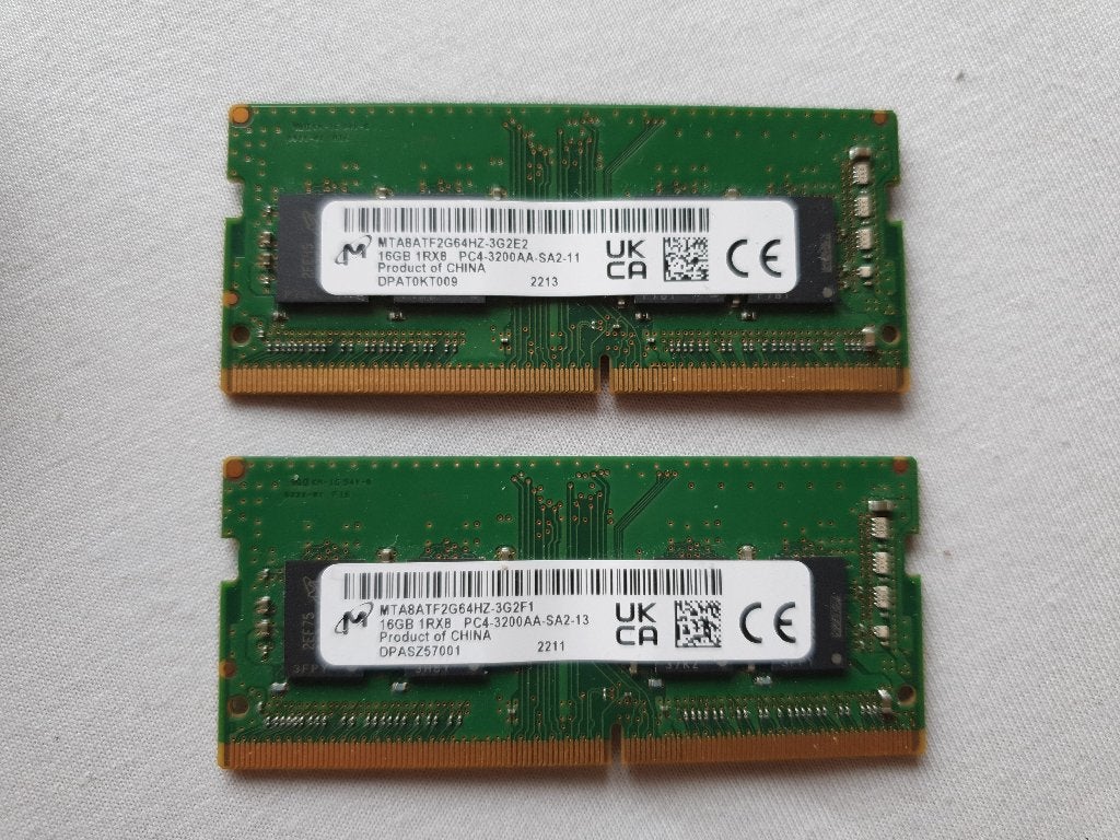 32Gb DDR4 Micron 16Gb x 2 sodimm, 32 GB, DDR4, Ophalen of Verzenden, Zo goed als nieuw