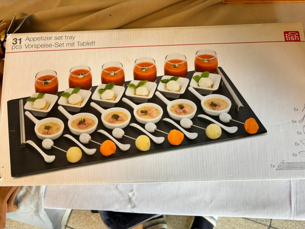 Aperitiefhapjes bord, Ophalen