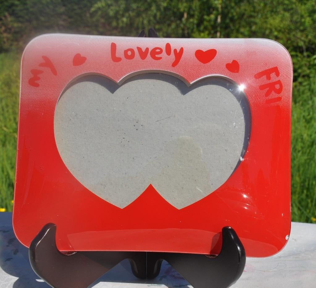 cadre bombé en verre coeur my lovely, Enlèvement ou Envoi, Utilisé, Autres matériaux