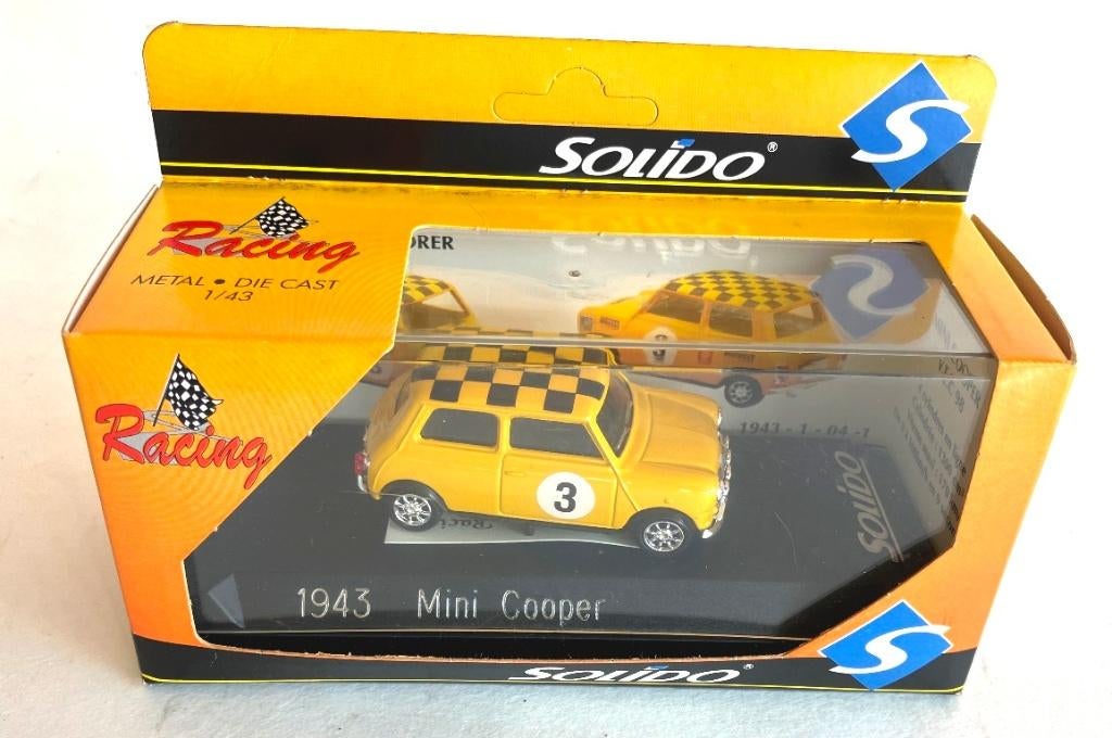 Mini Cooper geel Solido. # 1943., Hobby en Vrije tijd, Modelauto's | 1:43, Ophalen of Verzenden, Zo goed als nieuw, Auto, Solido