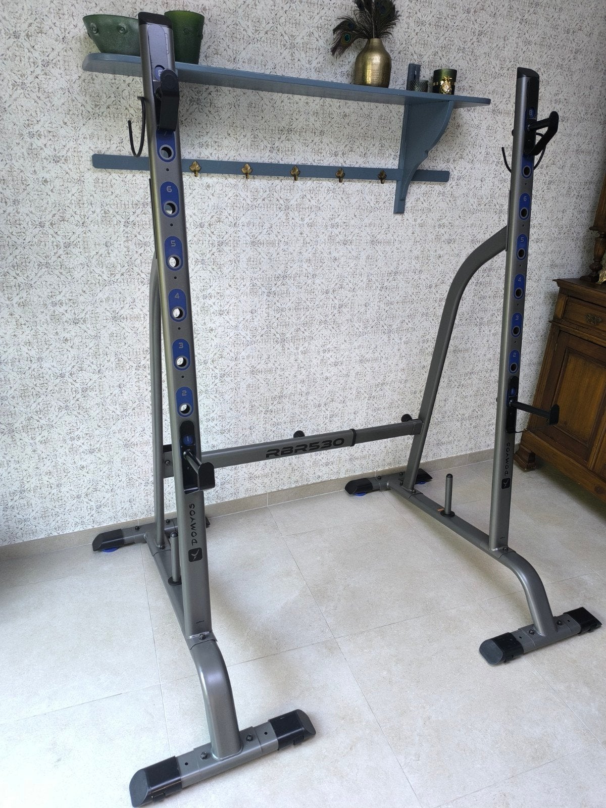 Domyos RBR530 Squat rack + Bench press. (Zeer goede staat)., Sport en Fitness, Ophalen, Gebruikt, Benen