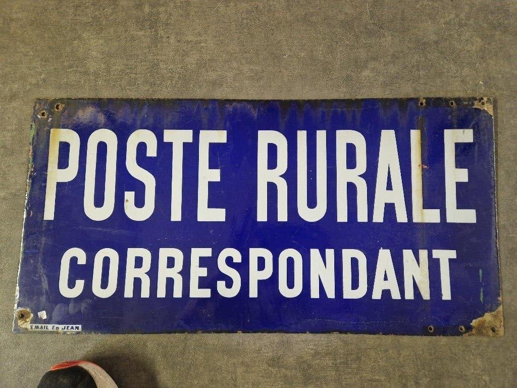 Plaque émaillée Poste rurale correspondant, Collections, Enlèvement ou Envoi, Utilisé, Autres types
