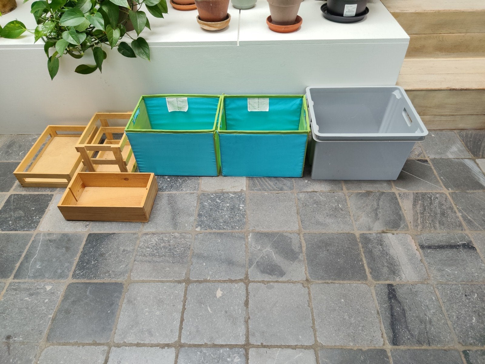 diverse houten kistjes, mandjes en opbergbox, oa Ikea, Ophalen