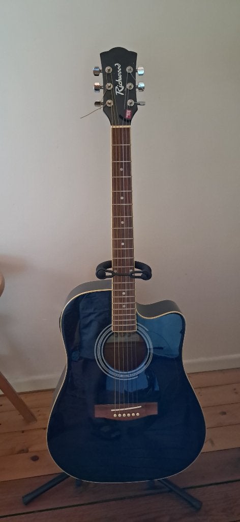 zwarte gitaar Richmond, Ophalen, Zo goed als nieuw, Klassieke of Spaanse gitaar
