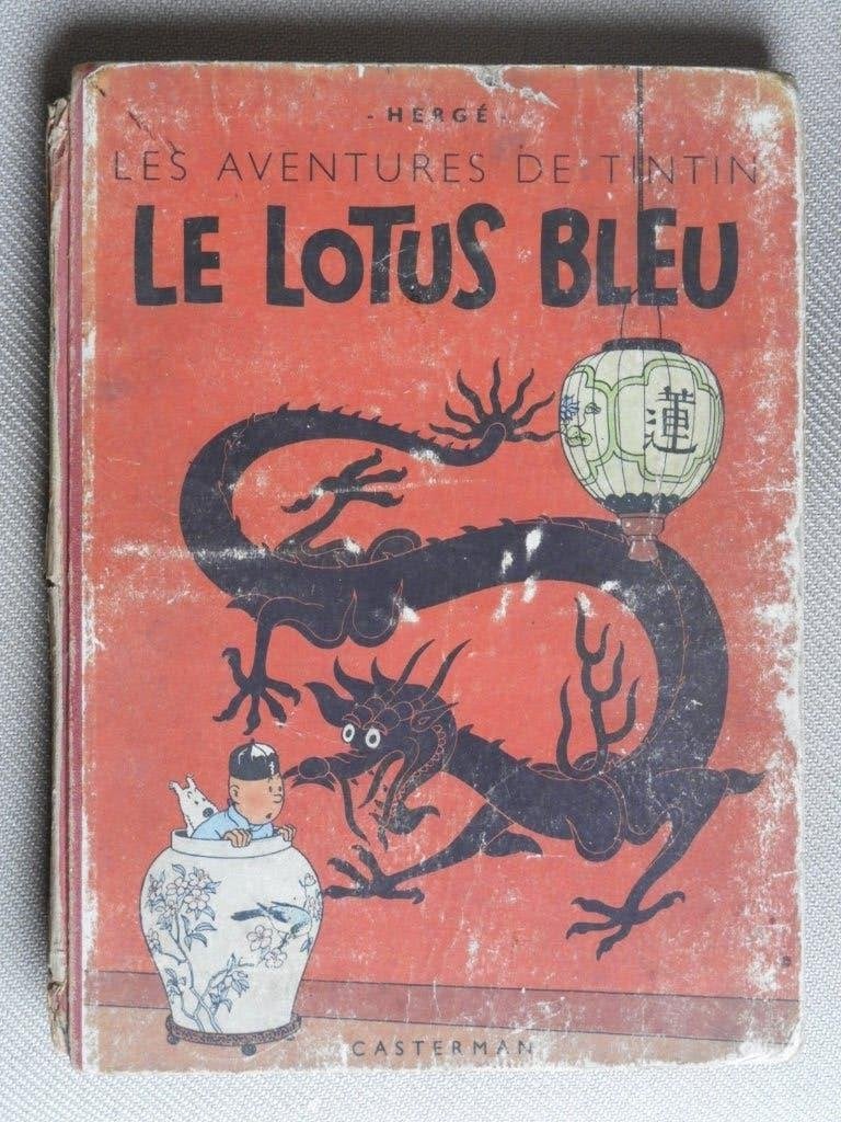 TINTIN : Le Lotus Bleu - B1/1946 EO couleur, Livres, Une BD, Enlèvement ou Envoi, Utilisé, Hergé