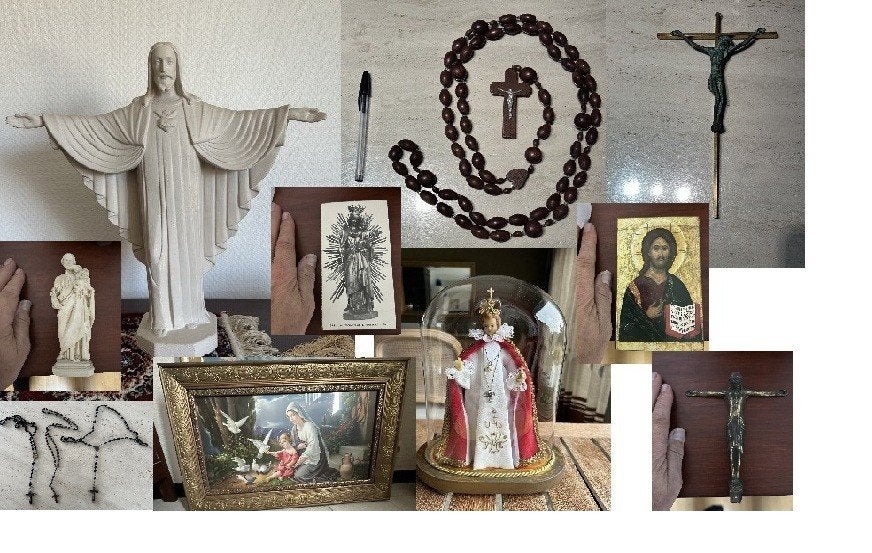 pakket religieuze voorwerpen - doe gerust een bod - 12 stuks, Ophalen