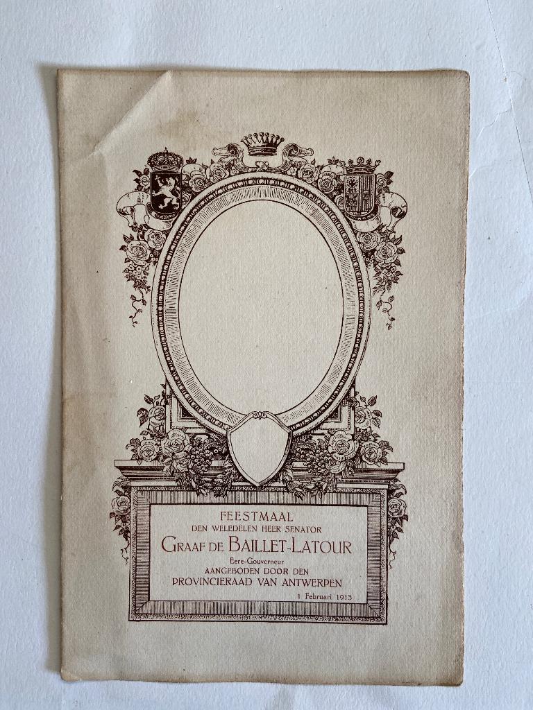 Graaf de Baillet- Fête Latour 1913 Anvers, Collections, Collections Autre, Utilisé, Enlèvement ou Envoi