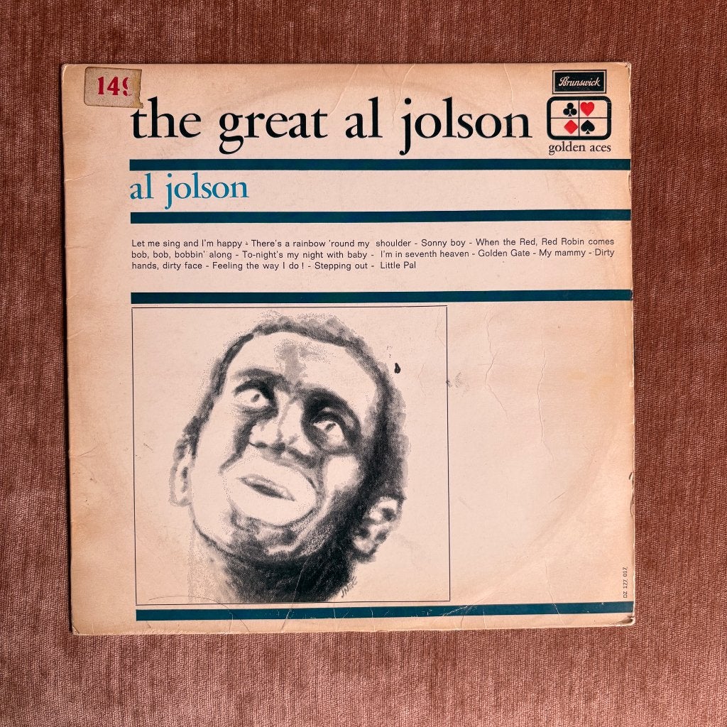The Great Al Jolson, Al Jolson, Brunswick, Cd's en Dvd's, Vinyl | Jazz en Blues, LP, Zo goed als nieuw, Ophalen, Beschermende buitenhoes