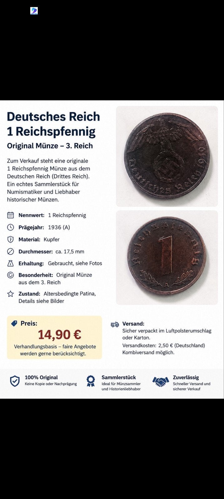 pièce de monnaie de l'Empire allemand