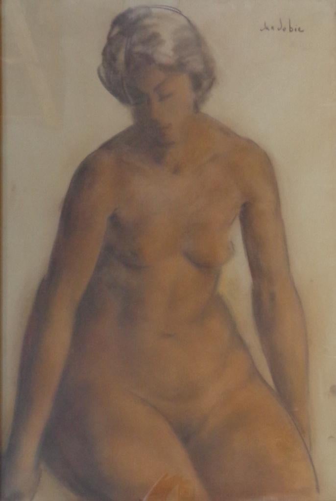 JAN DE BIE / NAAKTE VROUW / ORIGINEEL WERK / 95x66cm / KADER, Enlèvement
