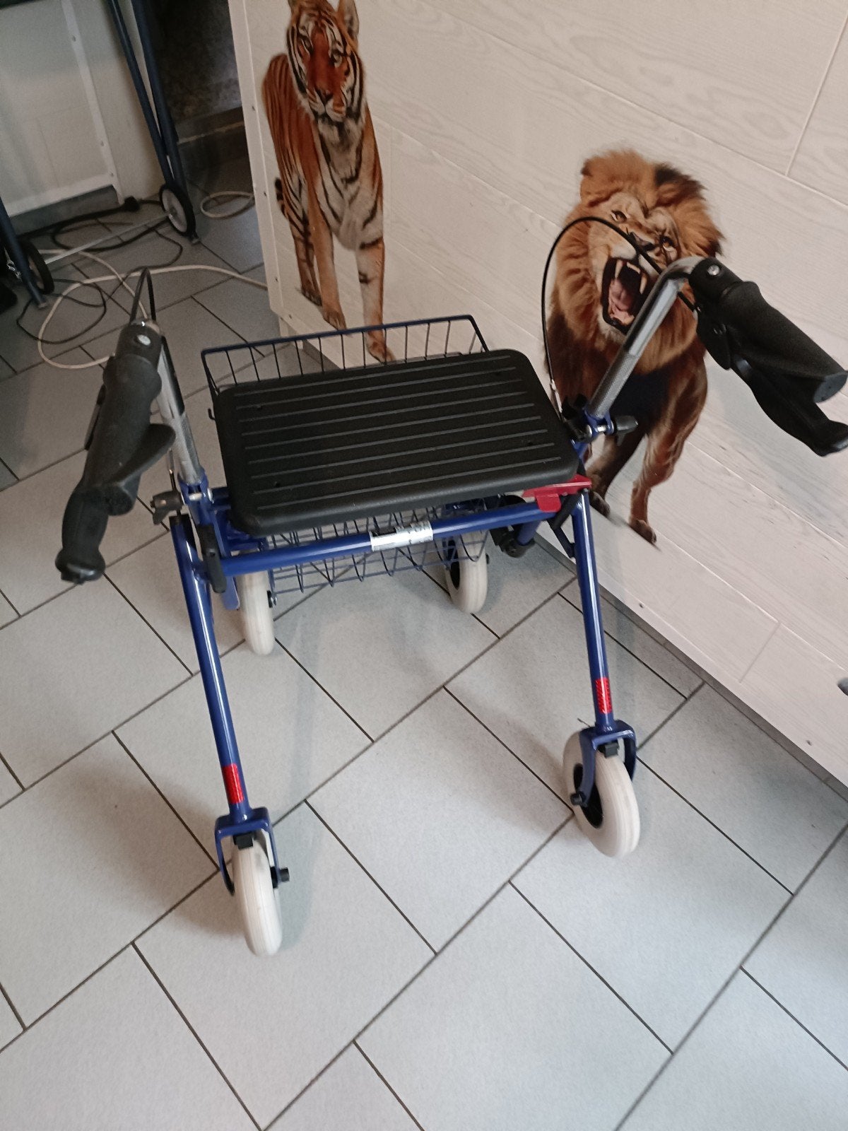 Tribune déambulateur 4 roues,freins, assise et panier, Divers, Enlèvement, Pliable