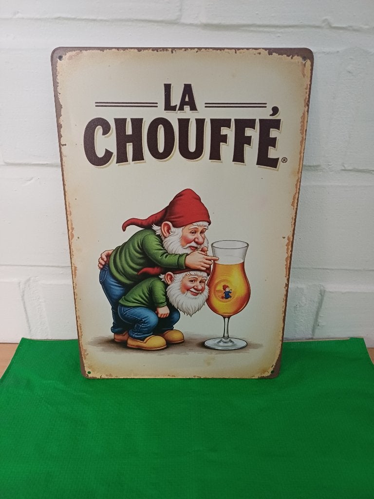 Chouffe mancave decoratie bierborden reclame, Verzamelen, Verzenden, Duvel