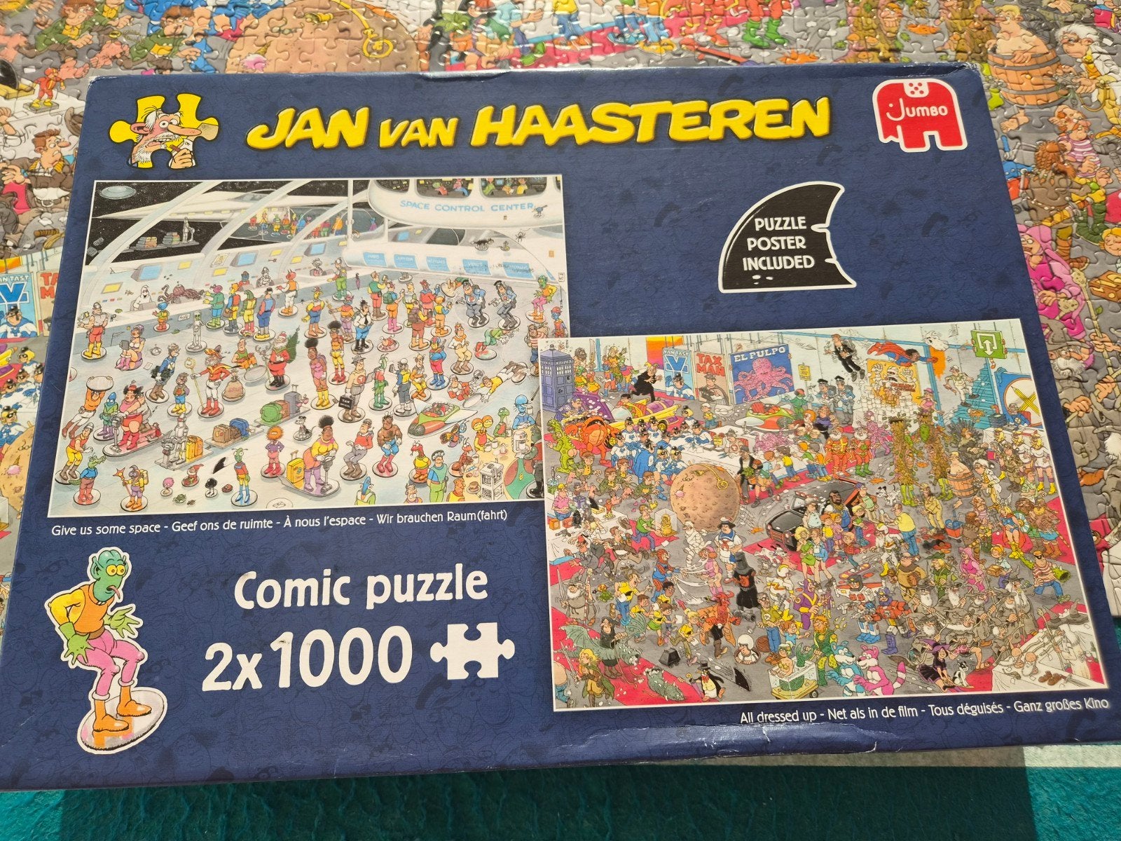 Jan Van Haasteren - Geef ons de ruimte + Net als in de film, Enlèvement ou Envoi, 500 à 1500 pièces, Comme neuf, Puzzle