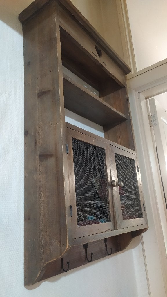 étagère avec porte-manteau ou archelle, Enlèvement, Comme neuf, Étagère, Bois