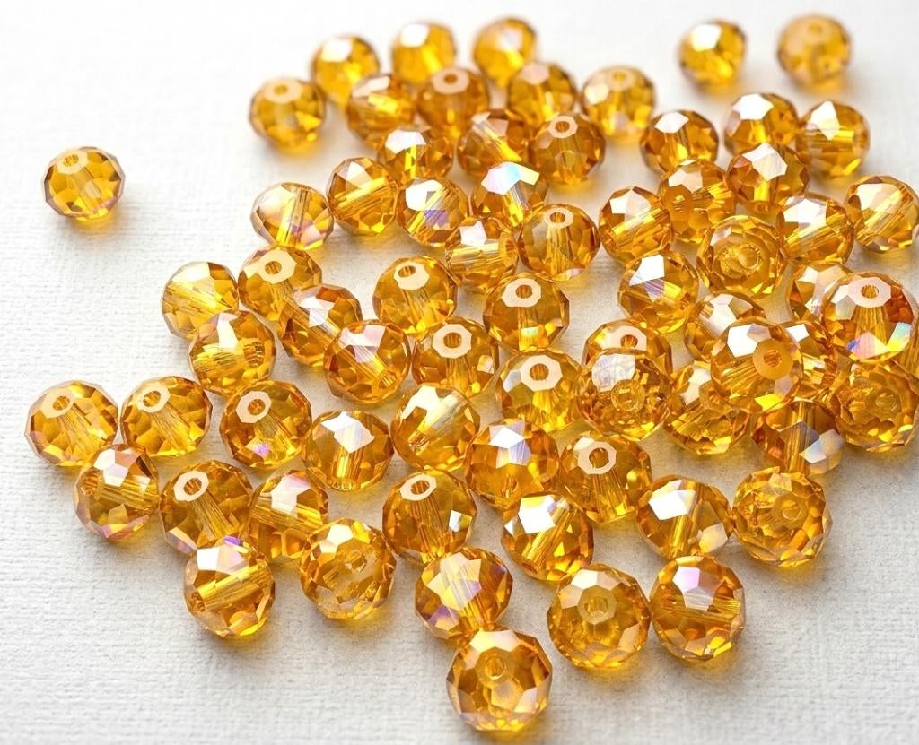 lot kralen 71 geel AB facet 8mm, Envoi, Neuf, Perle