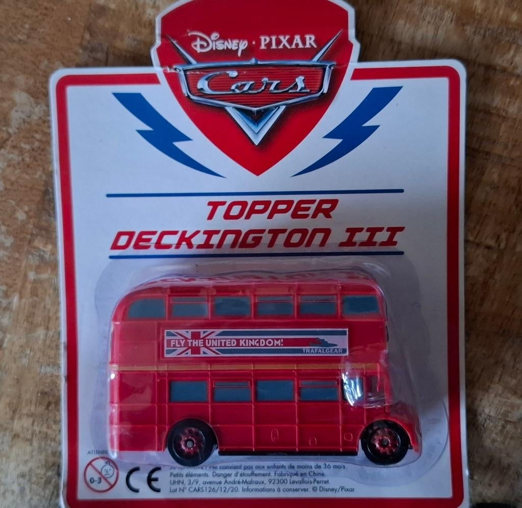 DISNEY PIXAR CARS London Bus Topper Deckington NEUF Blister, Hobby & Loisirs créatifs, Voitures miniatures | Échelles Autre, Neuf