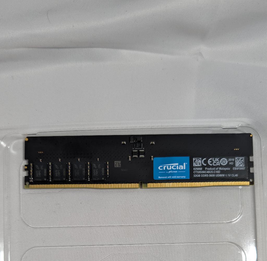 Crucial DDR5 RAM 32GB (1x32GB) 5600MHz, Computers en Software, RAM geheugen, Ophalen of Verzenden, Zo goed als nieuw, DDR5, 32 GB