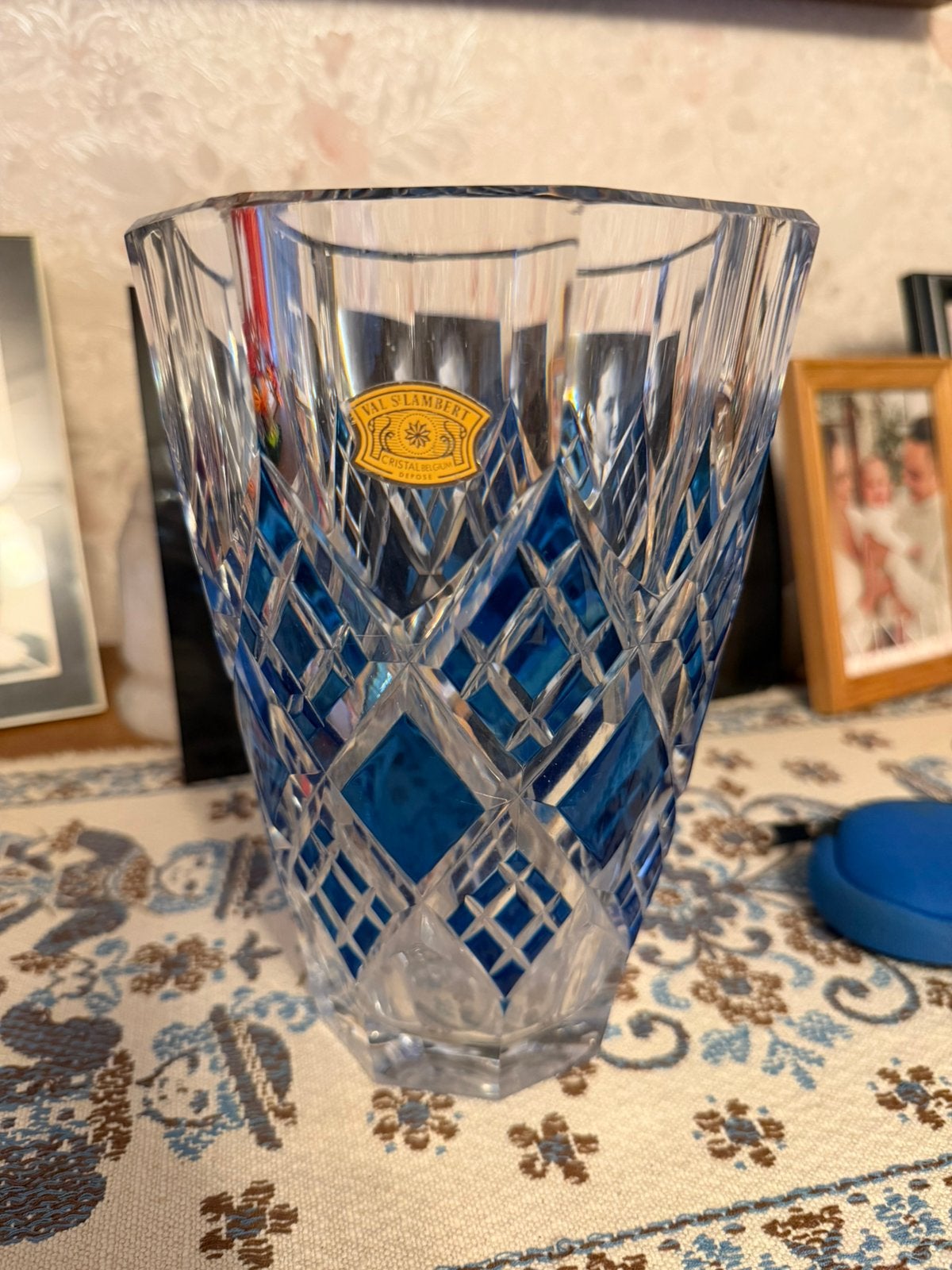 Val Saint Lambert blauw, Antiek en Kunst, Ophalen