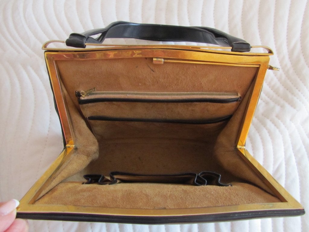 DELVAUX Sac ART DECO noir siglé, Handtassen en Accessoires, Verzenden, Zwart