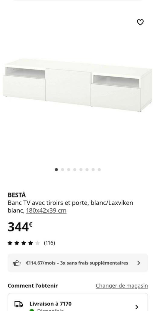 Meuble TV besta avec tout les accessoires, Maison & Meubles, Enlèvement