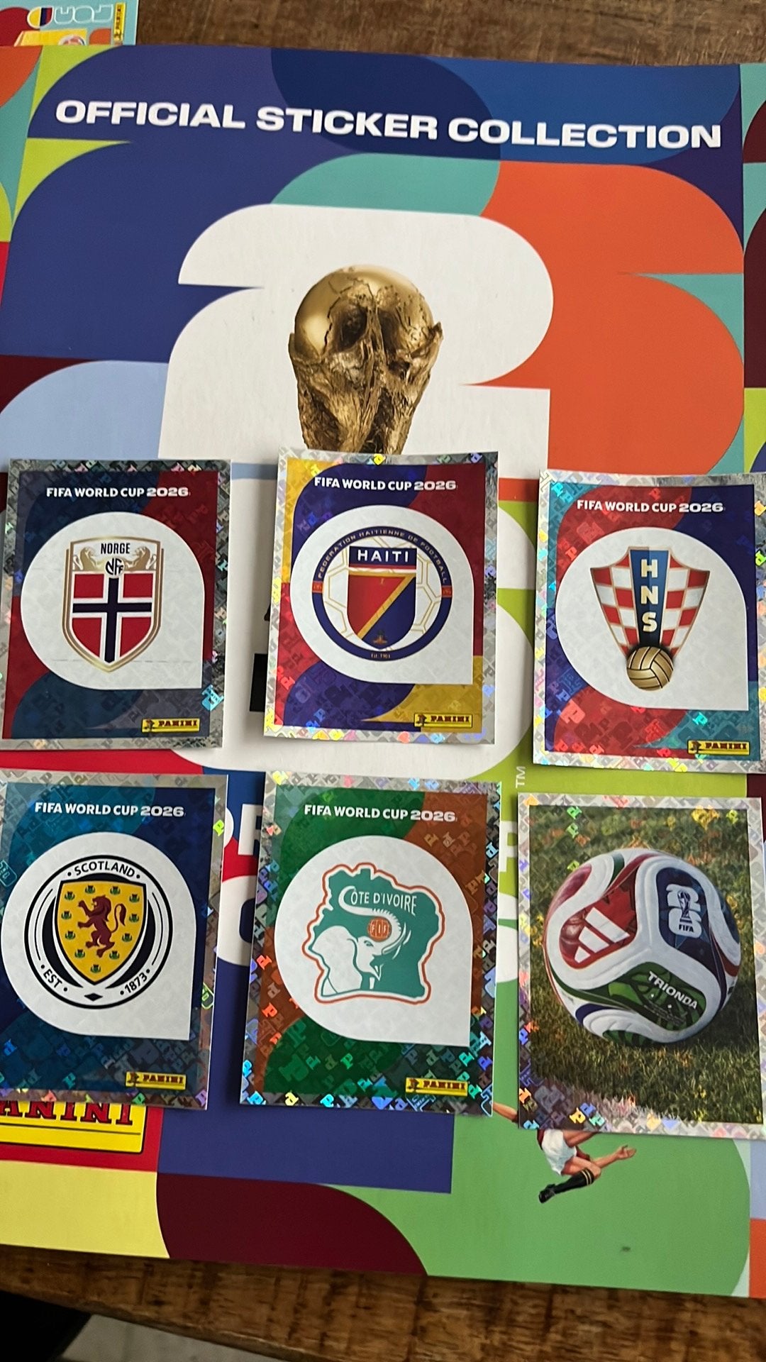 5 panini flag stickers + trionda ball sticker, Boeken, Esoterie en Spiritualiteit, Ophalen of Verzenden, Nieuw