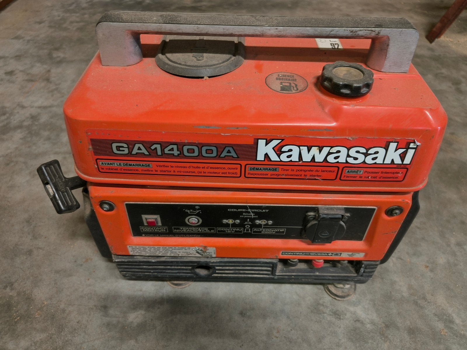 Stroomgroep generator elektrische aandrijving Kawasaki groep, Ophalen, Gebruikt