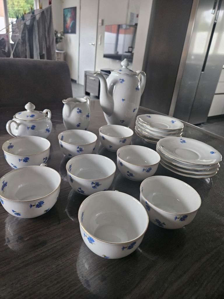 Bavaria koffieservies met blauwe bloemen, Antiek en Kunst, Antiek | Servies compleet, Ophalen