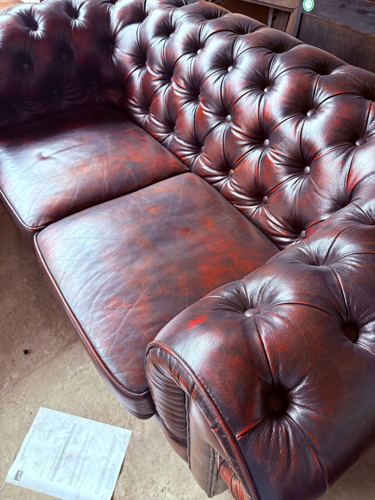 Chesterfield zetels, Huis en Inrichting, Zetels | Zetels en Chaises Longues, Ophalen, Gebruikt, Leer