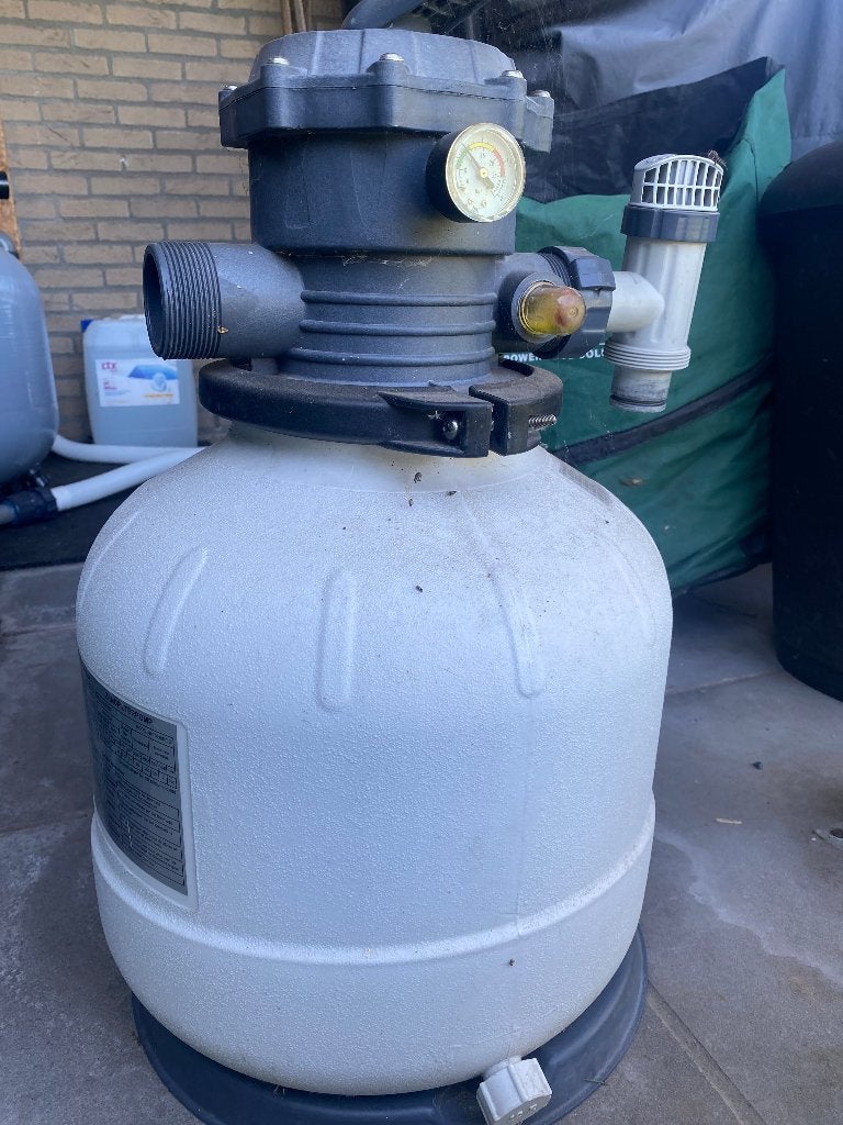 zandfilter 8m3 intex + 25 kg nieuw filterglas +6 weg ventiel, Ophalen, Gebruikt, Filter