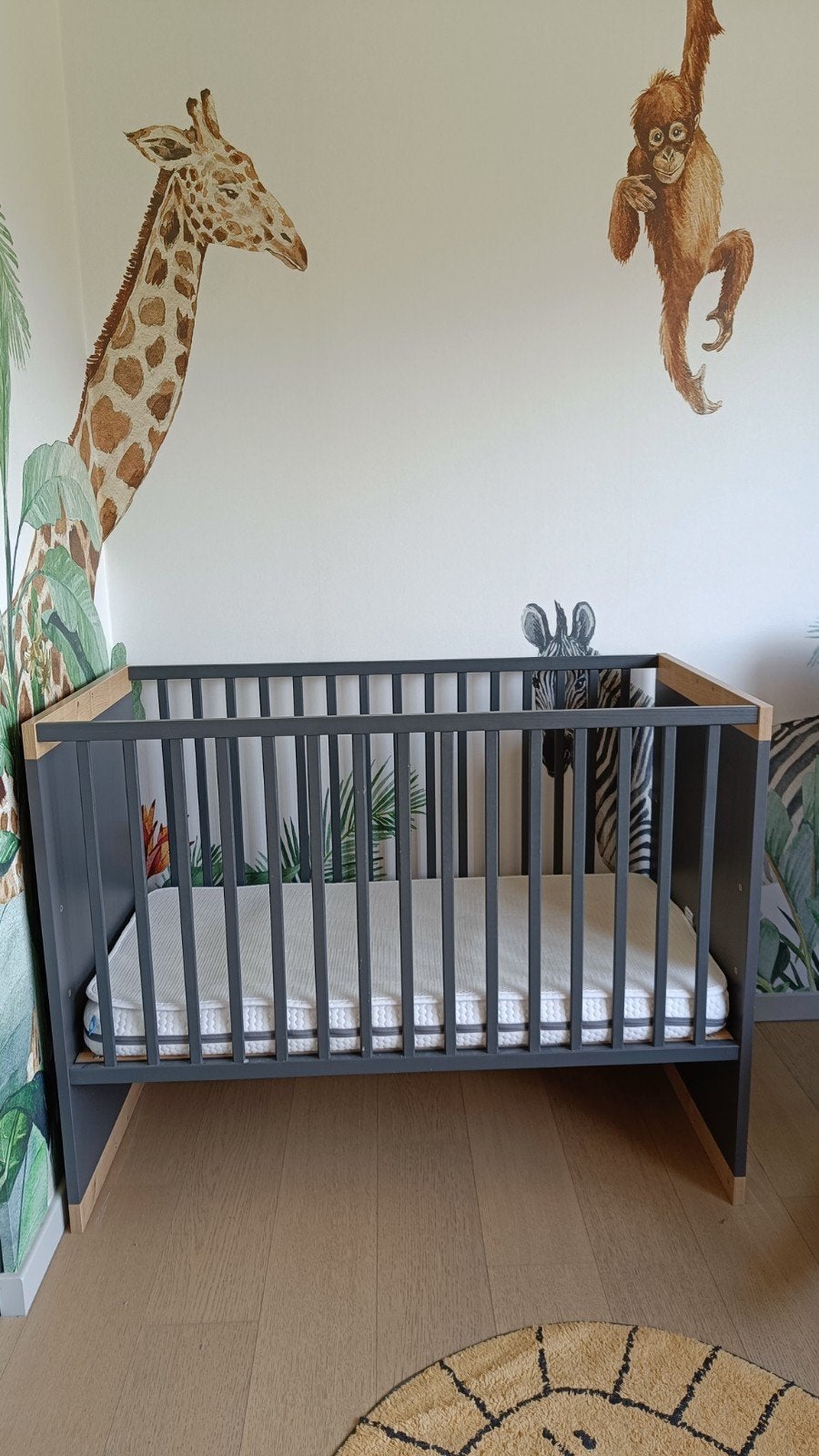 Childhome Paris Dark Oak – commode + babybed + Aerosleep, Ophalen, Lattenbodem