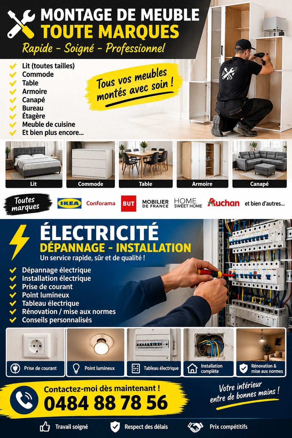 montage meubles et eletricite, Enlèvement