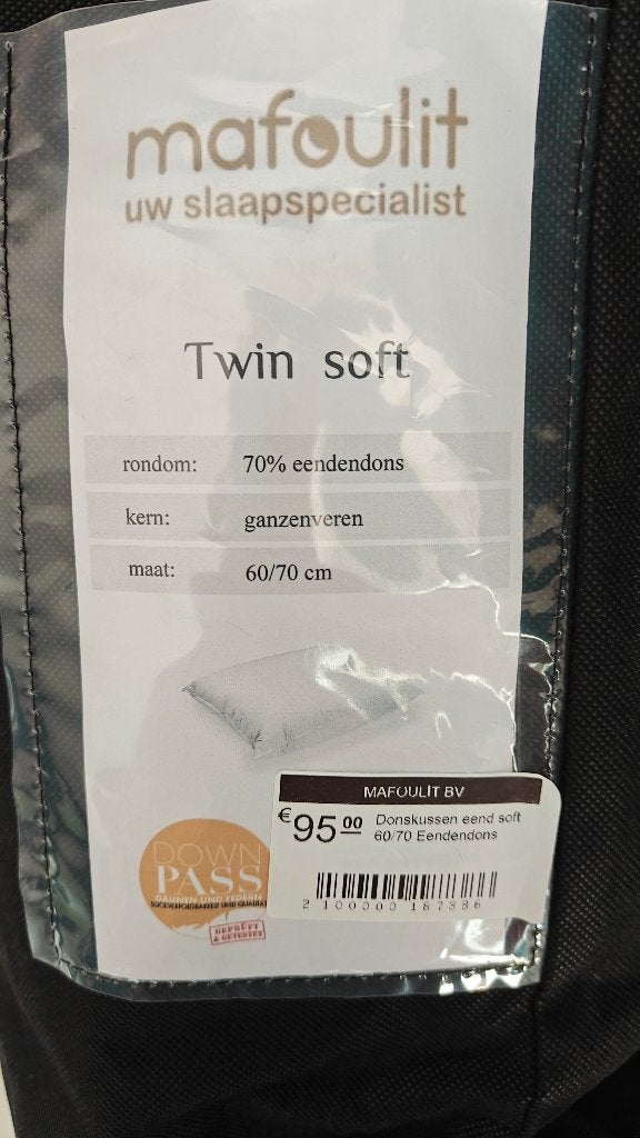 NIEUW dons hoofdkussen, Ophalen, Zo goed als nieuw
