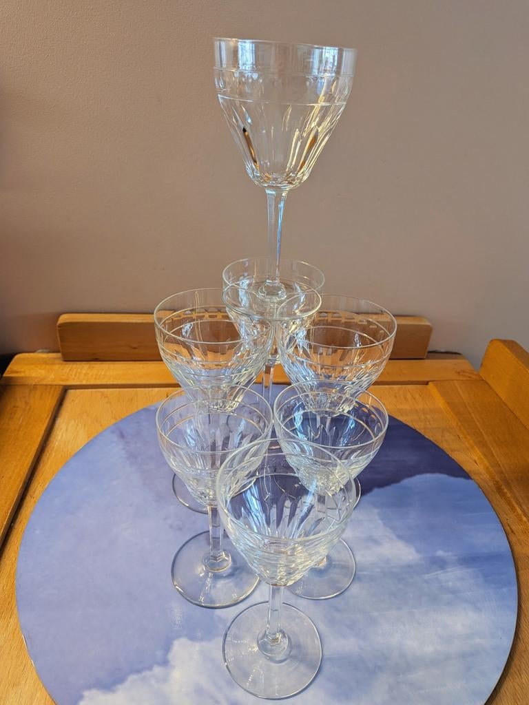 Kristallen wijnglazen Val Saint Lambert, Antiek en Kunst, Ophalen