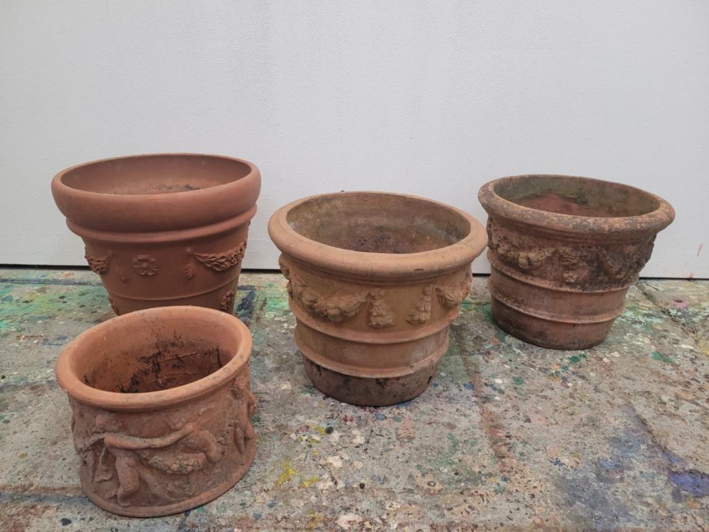 4 grote terracotta bloempotten, /, /, /