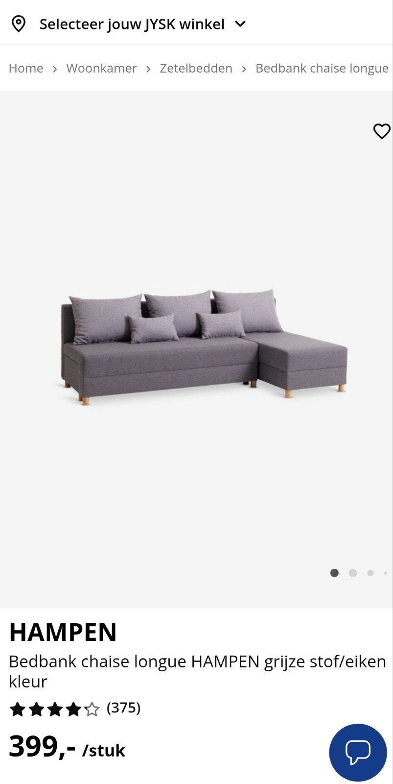 Sofabed Hampen, Ophalen, Eenpersoons, Nieuw, Overige maten
