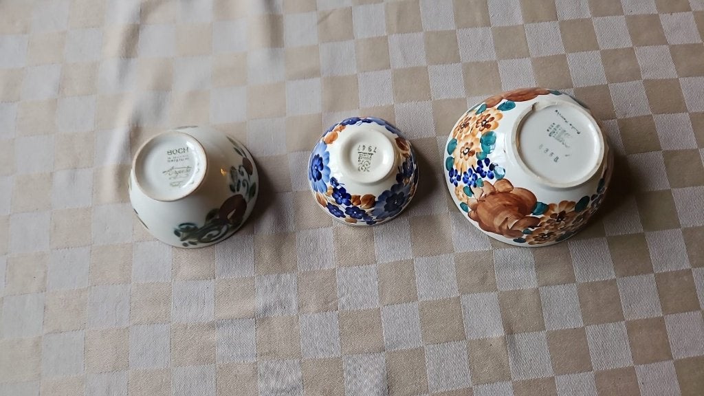 3 bols anciens en faïence, immaculés, Enlèvement ou Envoi
