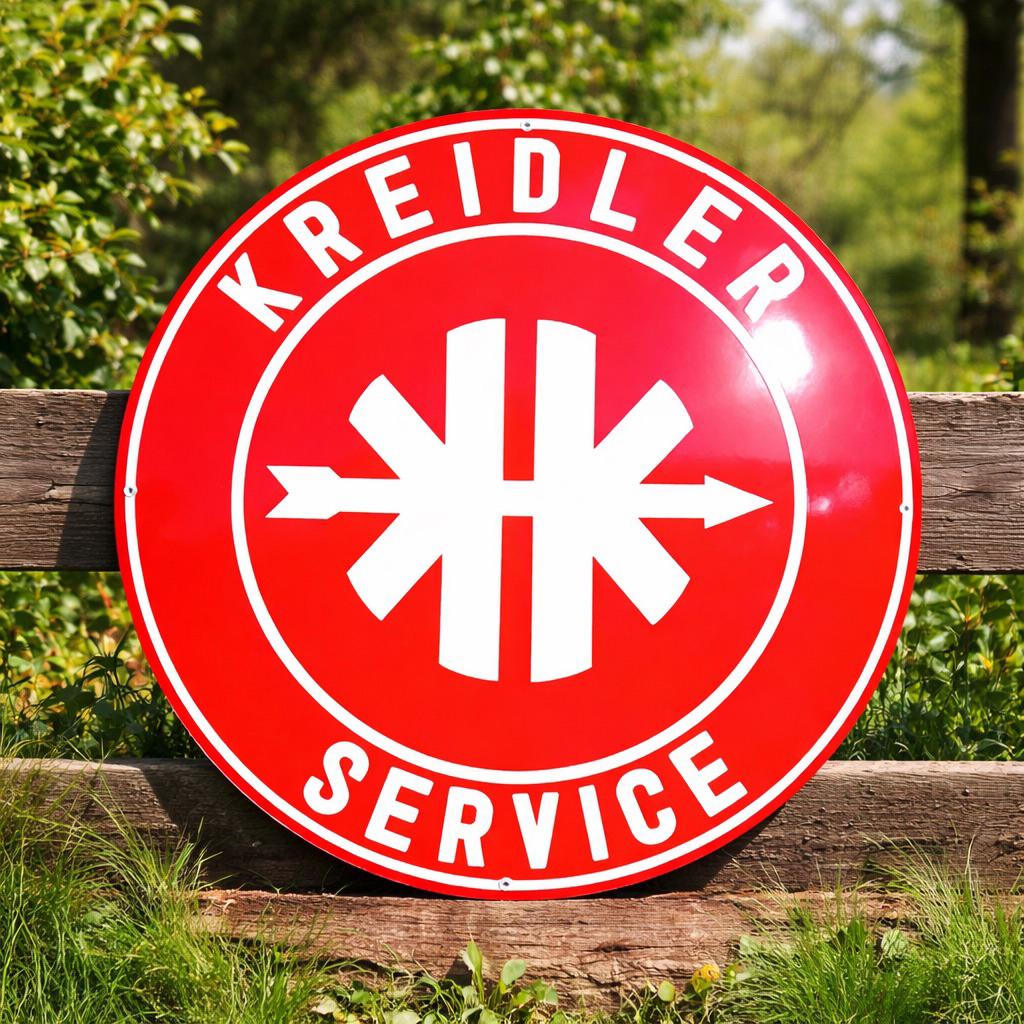 Emaillebord kreidler service, Enlèvement, Panneau publicitaire